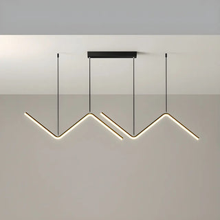 ZOWALA - Minimalist Linear Z Shape Black Dining Room Pendant Light Image - 6
