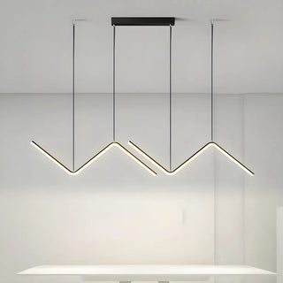 ZOWALA - Minimalist Linear Z Shape Black Dining Room Pendant Light Image - 7