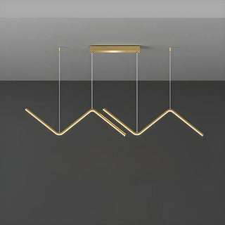 ZOWALA - Minimalist Linear Z Shape Black Dining Room Pendant Light Image - 8