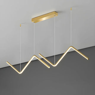 ZOWALA - Minimalist Linear Z Shape Black Dining Room Pendant Light Image - 9