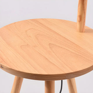 Adjustable Dome Wooden Floor Lamp with Side Table Zawala Image - 12