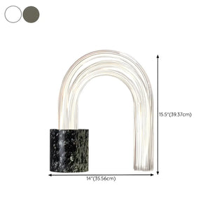 Simple Creative Marble Base Glass Pipe Shape Table Lamp Zawala #size