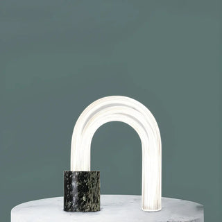 Simple Creative Marble Base Glass Pipe Shape Table Lamp Zawala Image - 3