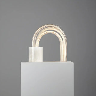 Simple Creative Marble Base Glass Pipe Shape Table Lamp Zawala Image - 5