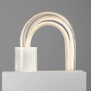 Simple Creative Marble Base Glass Pipe Shape Table Lamp Zawala Image - 9