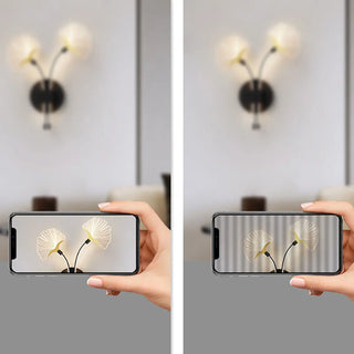 Modern Dual Leaf Bedside Metal LED Wall Sconce Zawala Image - 14