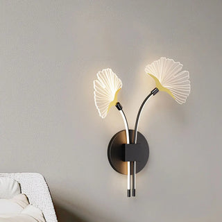 Modern Dual Leaf Bedside Metal LED Wall Sconce Zawala Image - 15