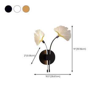 Modern Dual Leaf Bedside Metal LED Wall Sconce Zawala #size