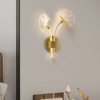 Modern Dual Leaf Bedside Metal LED Wall Sconce Zawala Image - 2