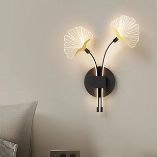 Modern Dual Leaf Bedside Metal LED Wall Sconce Zawala Image - 3