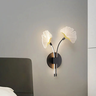 Modern Dual Leaf Bedside Metal LED Wall Sconce Zawala Image - 5