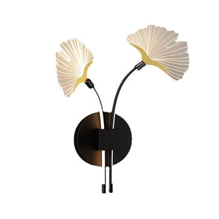 Modern Dual Leaf Bedside Metal LED Wall Sconce Zawala Image - 6