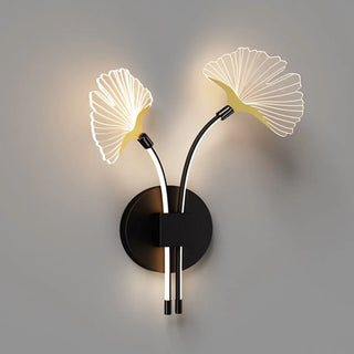 Modern Dual Leaf Bedside Metal LED Wall Sconce Zawala Image - 7