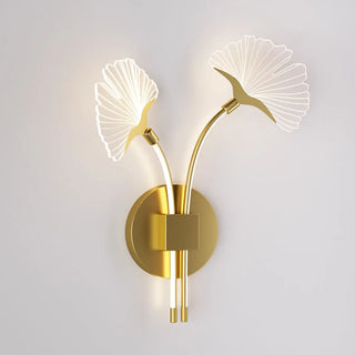 Modern Dual Leaf Bedside Metal LED Wall Sconce Zawala Image - 9