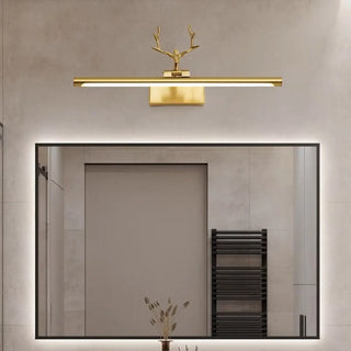 ZOWALA - Sleek Gold Deer Antler LED Vanity Mirror Light Image - 1