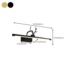 ZOWALA - Sleek Gold Deer Antler LED Vanity Mirror Light #size