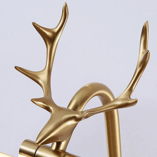 ZOWALA - Sleek Gold Deer Antler LED Vanity Mirror Light Image - 5