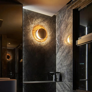 Modern Lunar Eclipse Design Metal LED Wall Sconce Zawala Image - 1