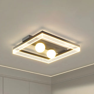 Modish Square Black Dimmable Flush Mount Ceiling Light Zawala Image - 10