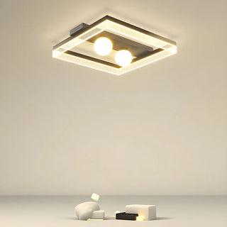 Modish Square Black Dimmable Flush Mount Ceiling Light Zawala Image - 11