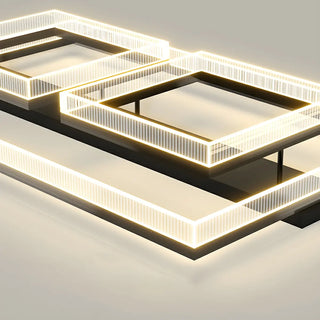 Modish Square Black Dimmable Flush Mount Ceiling Light Zawala Image - 12