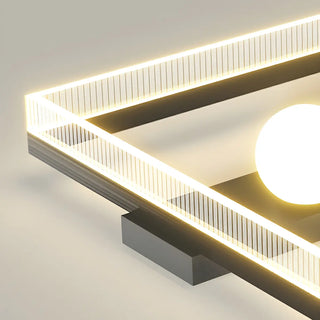 Modish Square Black Dimmable Flush Mount Ceiling Light Zawala Image - 14