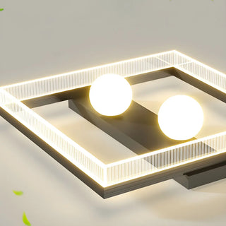Modish Square Black Dimmable Flush Mount Ceiling Light Zawala Image - 15