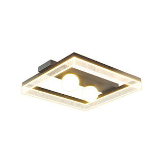 Modish Square Black Dimmable Flush Mount Ceiling Light Zawala Image - 16