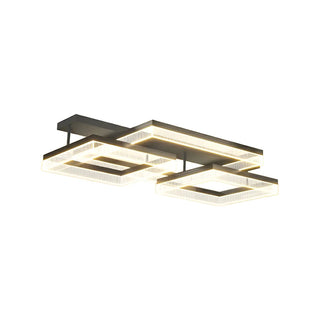 Modish Square Black Dimmable Flush Mount Ceiling Light Zawala Image - 17