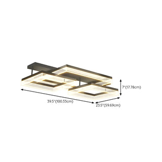 Modish Square Black Dimmable Flush Mount Ceiling Light Zawala Image - 21