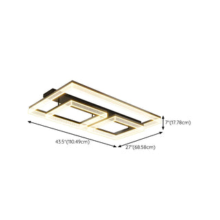 Modish Square Black Dimmable Flush Mount Ceiling Light Zawala Image - 22