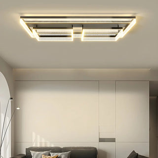 Modish Square Black Dimmable Flush Mount Ceiling Light Zawala Image - 4