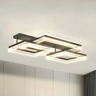 Modish Square Black Dimmable Flush Mount Ceiling Light Zawala Image - 5