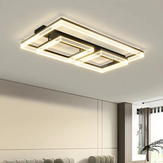 Modish Square Black Dimmable Flush Mount Ceiling Light Zawala Image - 7