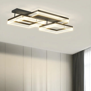 Modish Square Black Dimmable Flush Mount Ceiling Light Zawala Image - 8