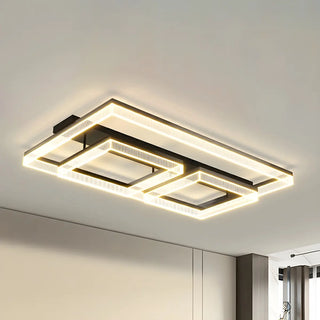 Modish Square Black Dimmable Flush Mount Ceiling Light Zawala Image - 9