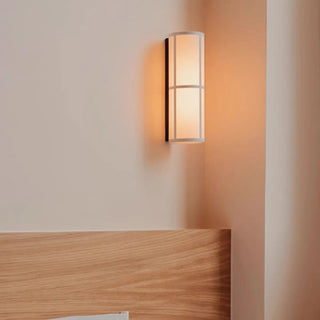 Japanese Style Cylinder Fabric Shade Wall Sconce Zawala Image - 2