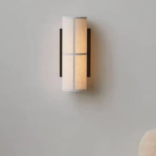 Japanese Style Cylinder Fabric Shade Wall Sconce Zawala Image - 3