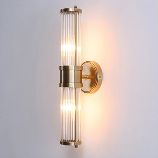Modish Glass Tubes Gold Finish LED Vanity Lights Zawala Image - 1