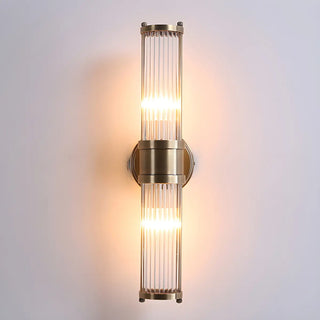 Modish Glass Tubes Gold Finish LED Vanity Lights Zawala Image - 2