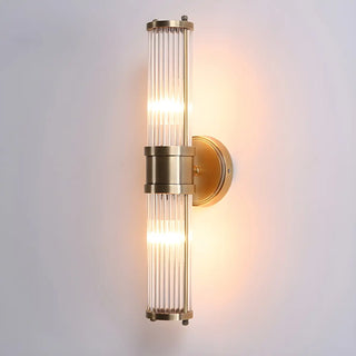Modish Glass Tubes Gold Finish LED Vanity Lights Zawala Image - 3