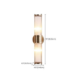 Modish Glass Tubes Gold Finish LED Vanity Lights Zawala #size