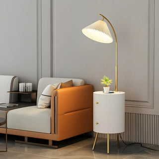 Modish Adjustable Cone Modern Floor Lamp with Storage Zawala Image - 1