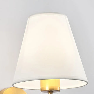 Modish White Fabric Shade Cylinder LED Wall Sconce Zawala Image - 13