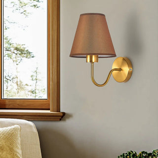Modish White Fabric Shade Cylinder LED Wall Sconce Zawala Image - 15