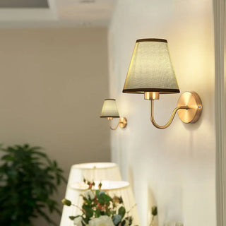 Modish White Fabric Shade Cylinder LED Wall Sconce Zawala Image - 3