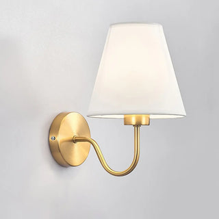 Modish White Fabric Shade Cylinder LED Wall Sconce Zawala Image - 5