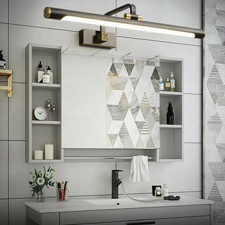 Rotating Modish Gold Linear Metal Vanity Bathroom Light Zawala Image - 1