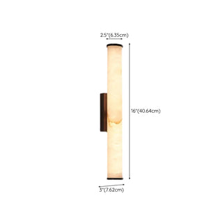 Modern Black Cylinder Alabaster LED Wall Sconce Zawala Image - 11
