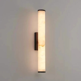 Modern Black Cylinder Alabaster LED Wall Sconce Zawala Image - 4